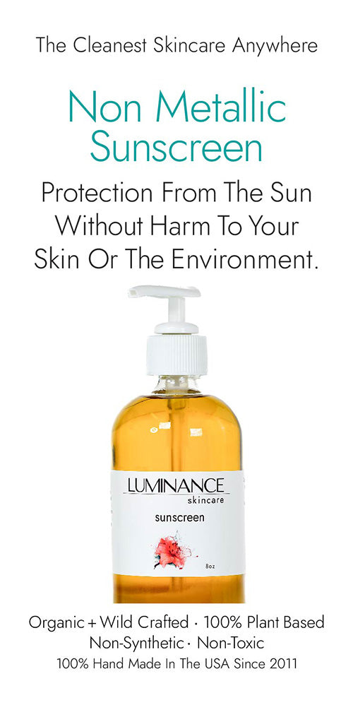 Luminance Skincare Red Raspberry Seed Sunscreen Image. 100% Plant Based Skincare. Organic. Clean. Non-Synthetic. Non-Metallic.